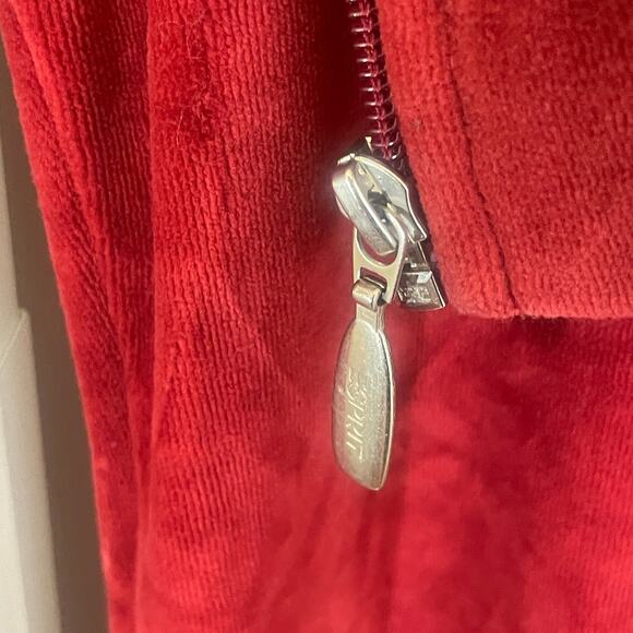 Espirit Y2K Retro Velour Tracksuit - No Size Tag - Red - Picture 8 of 10